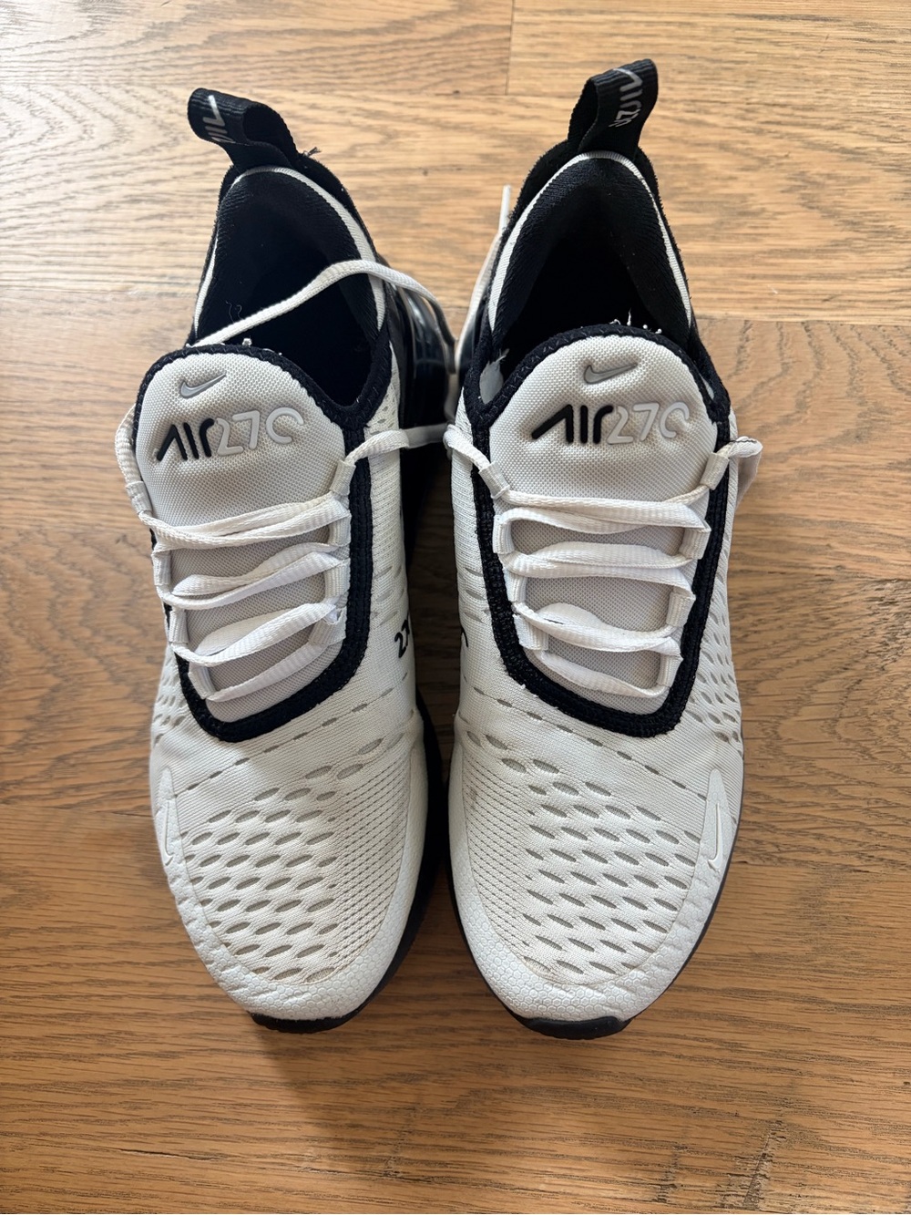 Nike AirMax 270 White and Black Athletic Sneakers
